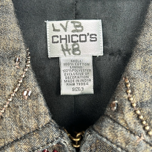 Chico’s Beaded & Embroidered Jacket SZ XL - Picture 2 of 4